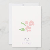 Elfenbein | Aquarell-Blumen-Script-Hochzeit Einladung (Rückseite)