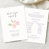 Elfenbein | Aquarell Florales Hochzeitsprogramm Programm