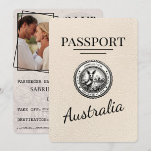 Elfenbein Australien Reisepass Save The Date
