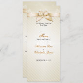 Elfenbein-Band-Gold Stripes Hochzeits-Menü Menükarte (Vorne/Hinten)