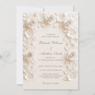 Elfenbein Barock Eleganz Rosen Rahmen Hochzeit Einladung
