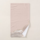 Elfenbein Beige Achat Geode Gold Glitter Badhandtuch Set (Handtuch)