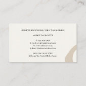 Elfenbein Beige Hand Moon Energy Healing Visitenkarte (Rückseite)