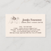 Elfenbein Beige handmade Hobby Keramik Fisch Mosai Visitenkarte (Rückseite)