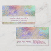 *~* Elfenbein-blaue rosa Vintage Antike gealterter Visitenkarte (Vorne/Hinten)