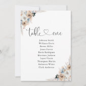 Elfenbein & Blue Boho Bläsertafelkarte (Vorderseite)