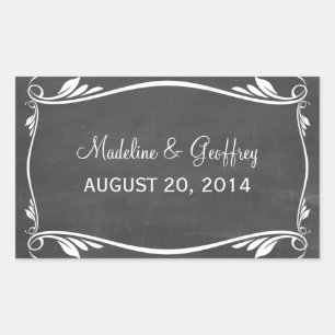 Elfenbein Blüht Chalkboard Wedding Stickers