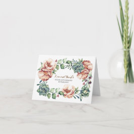 Elfenbein-Blume und -Sukkulturen bedanken sich Dankeskarte