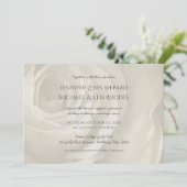 Elfenbein Blumen einfache elegante Hochzeitseinlad Einladung (Stehend Vorderseite)