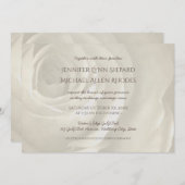Elfenbein Blumen einfache elegante Hochzeitseinlad Einladung (Vorne/Hinten)