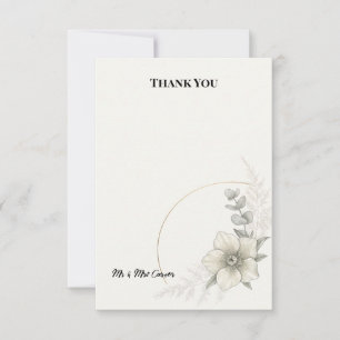 Elfenbein-Blumen-Hochzeit-Dankeskarten mit botanis Dankeskarte