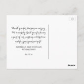 Elfenbein Blumenfall Foto Hochzeit danke Postkarte (Rückseite)