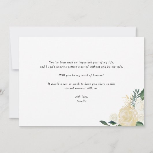 Elfenbein Blumengarland wird meine Trauzeugin sein (Rückseite)