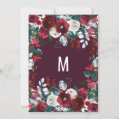 Elfenbein-Blumengesteck-Bonbon 16 Burgunders roter Einladung (Rückseite)