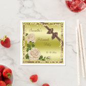 Elfenbein-Blüte, Bögen u. Diamant-Ruhestand Serviette (Beispiel)