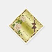 Elfenbein-Blüte, Bögen u. Diamant-Ruhestand Serviette (Ecke)
