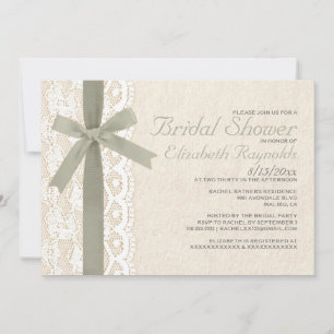 Elfenbein-Bogen-u. Spitze-Brautparty-Einladungen Einladung
