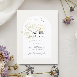Elfenbein | Boho Arch Gold Floral Wedding Save The Date
