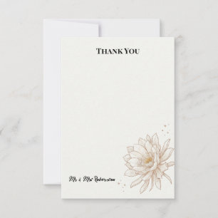 Elfenbein Botanische Blumen Hochzeit Danke Karte