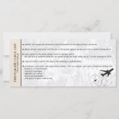 Elfenbein Brasilien Hochzeit Boarding Pass Einladu (Rückseite)