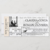 Elfenbein Brasilien Hochzeit Boarding Pass Einladu (Vorderseite)