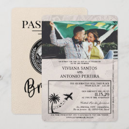 Elfenbein Brasilien Passport Hochzeitseinladung Einladung