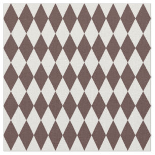 Elfenbein & Braune Harlekin-Diamanten Stoff