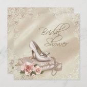 Elfenbein-Brautparty Einladung (Vorne/Hinten)