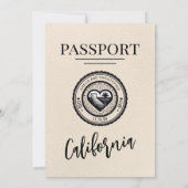 Elfenbein California Passport Wedding Einladung (Rückseite)
