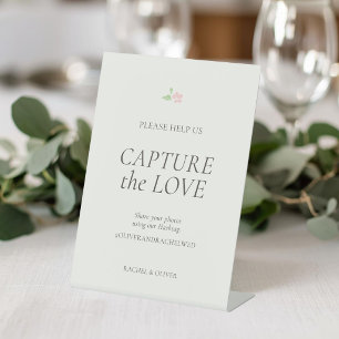 Elfenbein   Capture the Love Hochzeitstisch oben  Sockelschild