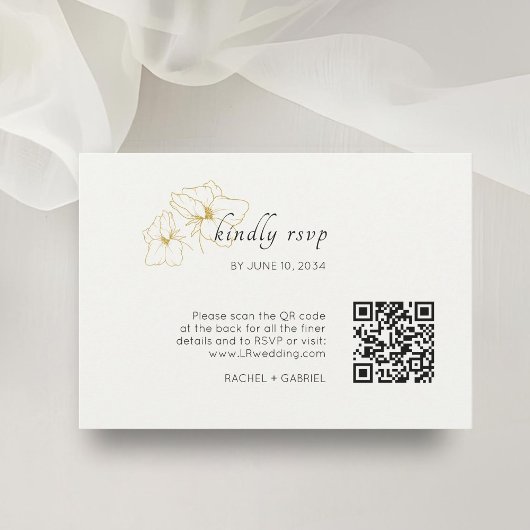 Elfenbein | Cgic Floral Wedding RSVP QR Response C
