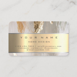 Elfenbein Champagner Gold Diamant Streifen Glitter Visitenkarte