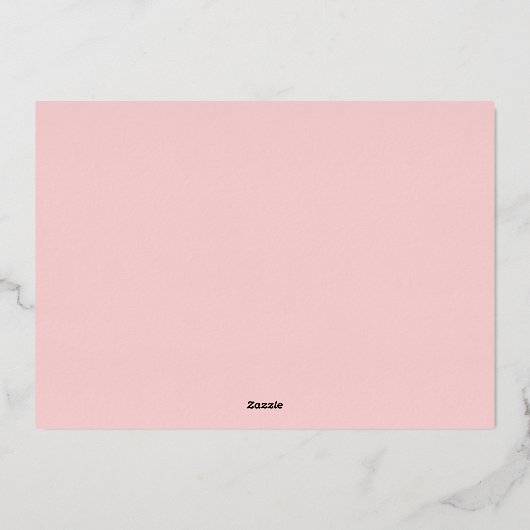 Elfenbein | Cherry Blossom Gold Floral Baby Dusche Folieneinladung (Rückseite)