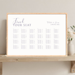 Elfenbein   Chic Alphabet 120+ Hochzeits-Sitzplan Poster