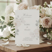 Elfenbein | Chic Aquarell-Blumen-Hochzeitsprogramm Programm