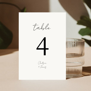 Elfenbein   Chic B&W Minimalistisch Wedding Tischnummer