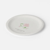 Elfenbein | Chic Blush-Rosen-Hochzeit Pappteller (Schrägansicht)
