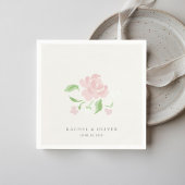 Elfenbein | Chic Blush-Rosen-Hochzeitseinladung  Serviette