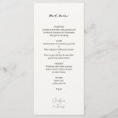 Elfenbein | Chic Custom Minimalistisch Wedding Men Programm (Vorderseite)