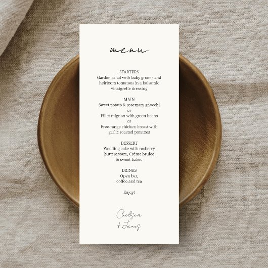 Elfenbein | Chic Custom Minimalistisch Wedding Men Programm