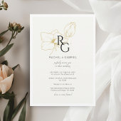 Elfenbein | Chic Floral Monogram Wedding Save The Date