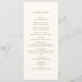 Elfenbein | Chic Floral Rosene Hochzeitsprogramm Menükarte (Rückseite)