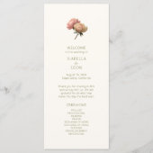 Elfenbein | Chic Floral Rosene Hochzeitsprogramm Menükarte (Vorderseite)