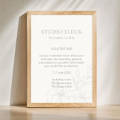 Elfenbein | Chic Floral Text Förderung Poster