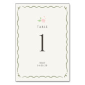 Elfenbein | Chic Florale Hochzeit Tischnummer Kart (Vorderseite)