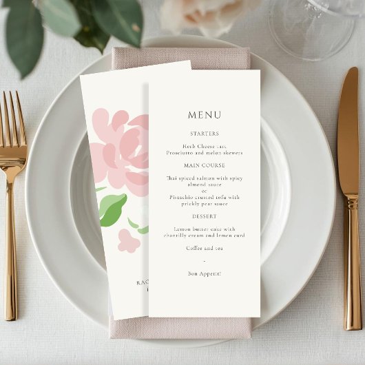 Elfenbein | Chic florale Hochzeit Tischnummer Kart