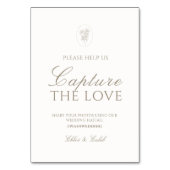 Elfenbein | Chic Hochzeit 'Capture the Love' Schil Tischnummer (Rückseite)