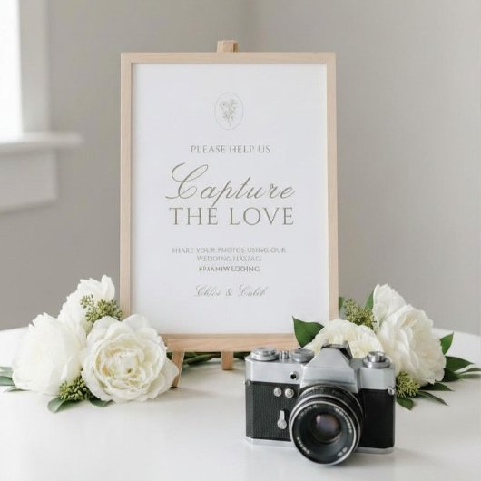 Elfenbein | Chic Hochzeit 'Capture the Love' Schil Tischnummer