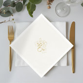 Elfenbein | Chic Imitats Gold Monogram Wedding Serviette