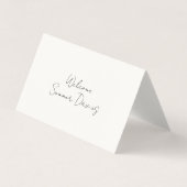 Elfenbein | Chic Minimal Script Wedding Folded Car (Vorderseite)